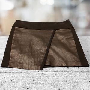 IRO black lambskin and cotton mini skirt size 38